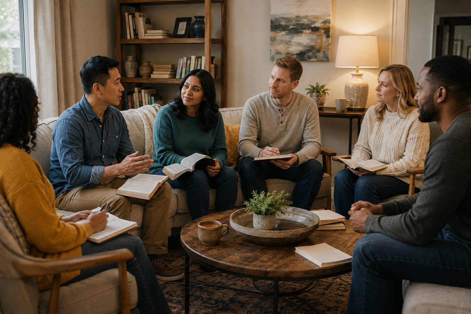 Residents and mentors gathered for supportive education and discipleship